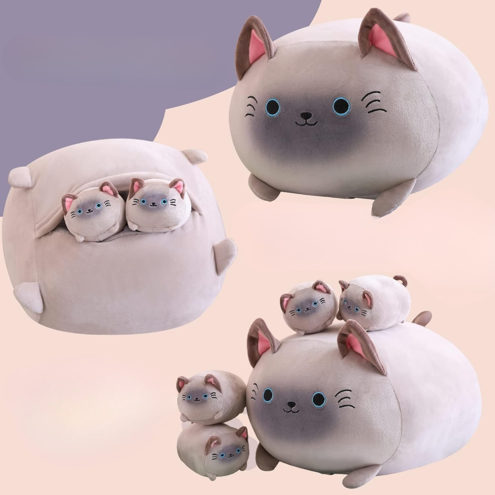 copie de Peluches Mama Cat + 4 chatons, Kawaii - 40cm