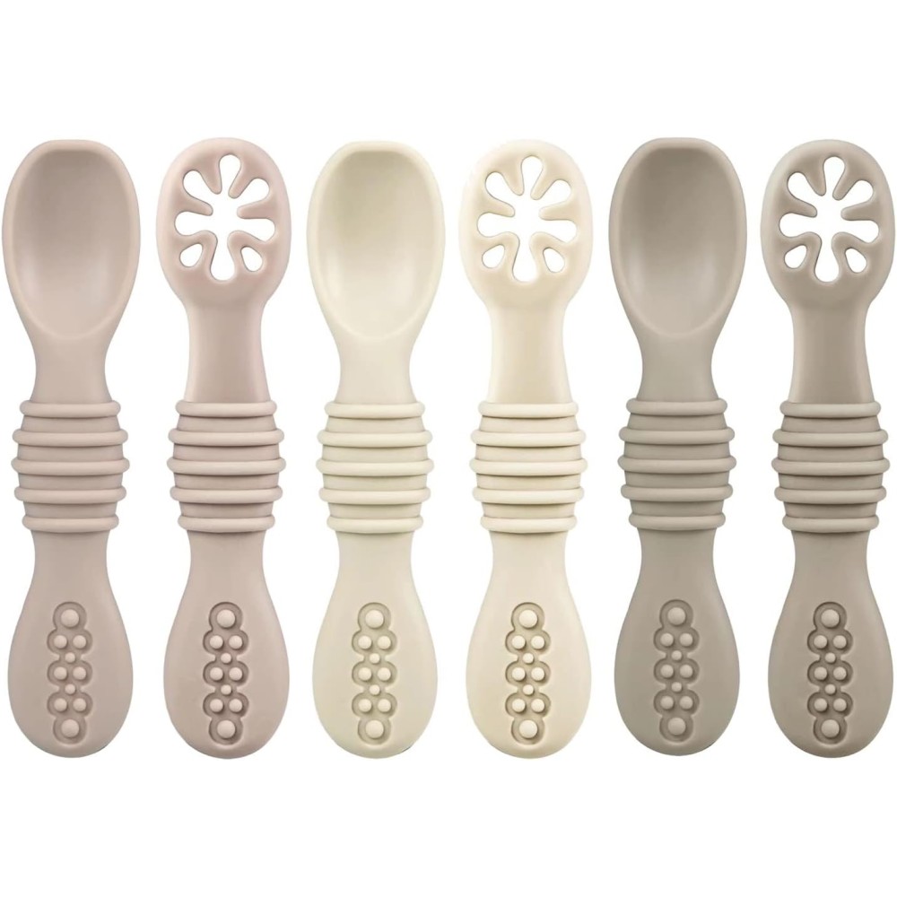 Silikon Babylöffel Set – 6 Stück weiche Lernlöffel
