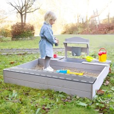 roba Sandkasten für Kinder aus Holz mit Matchküche