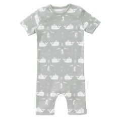 Fresk Babypyjama manches courtes, baleine / gris