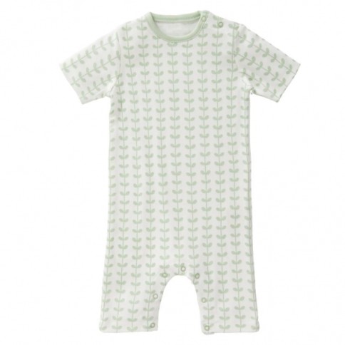 Fresk Babypyjama manches courtes, feuilles menthe