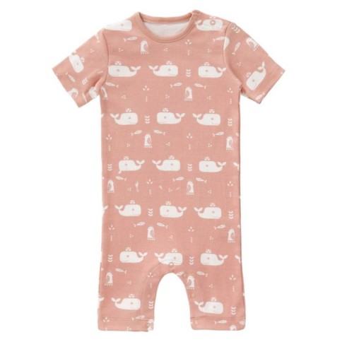 Fresk Babyypyjama manches courtes, baleine mixeuse rose