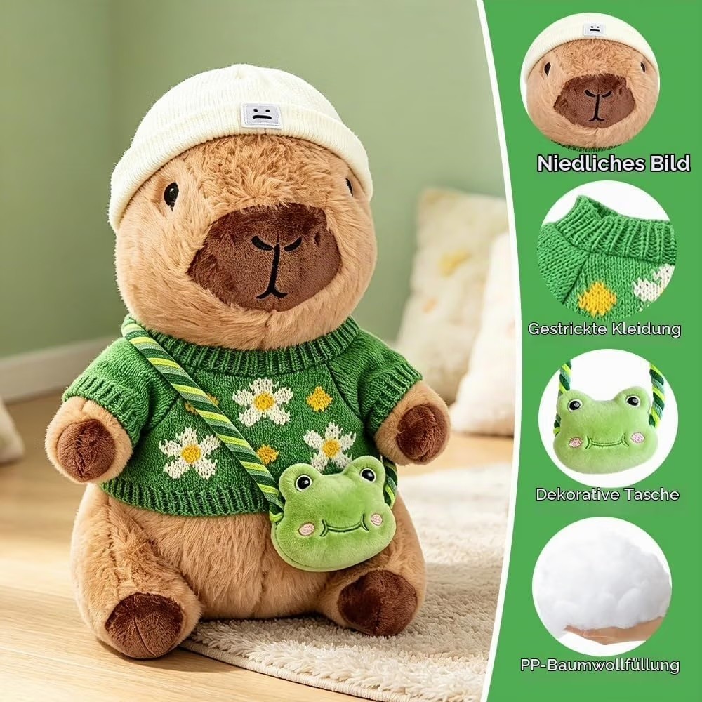 Kuscheltier / Plüschtier Capybara mit Kleider, Frosch