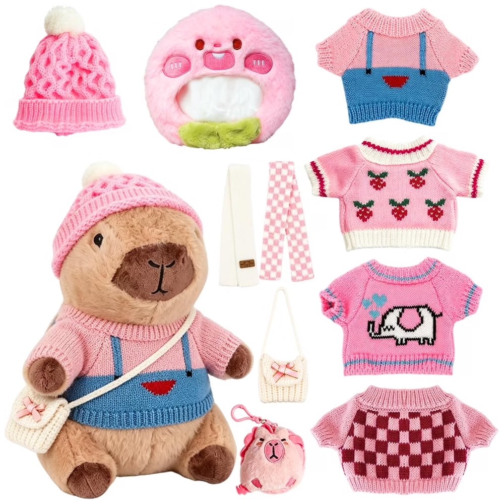 copie de Capybara Toy Cuddly Animal / Peluche avec des robes, grenouille