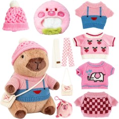 Kuscheltier / Plüschtier Capybara mit Kleider, Rosa