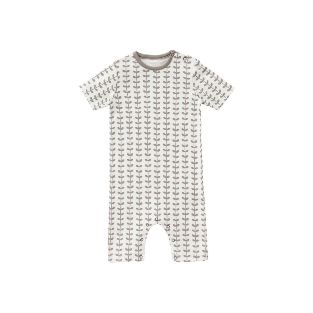 Fresk Babypyjama kurzarm, Leaves Grey