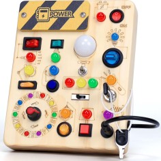 Montessori Activity Board aus Holz mit Licht, Power