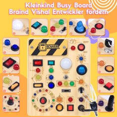 Montessori Activity Board aus Holz mit Licht, Power