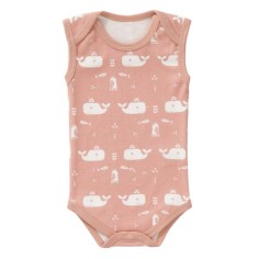 Fresk Coton biologique bébé, sans manches, rose baleine