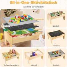 copie de la table de jeu en bois avec des animaux