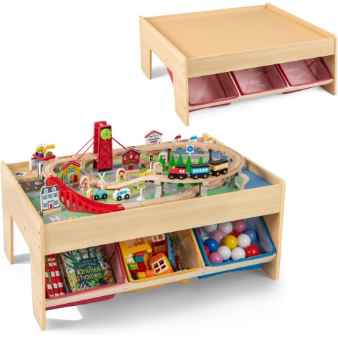 Costway Spieltisch aus Holz, 84-Teilig