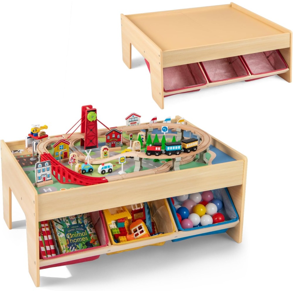 Costway Spieltisch aus Holz, 84-Teilig