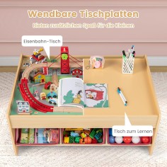Costway Spieltisch aus Holz, 84-Teilig