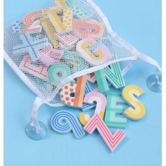 Schaumstoff Badespielzeug inkl. Aufbewahrungsnetz / Buchstaben+Zahlen / Fun