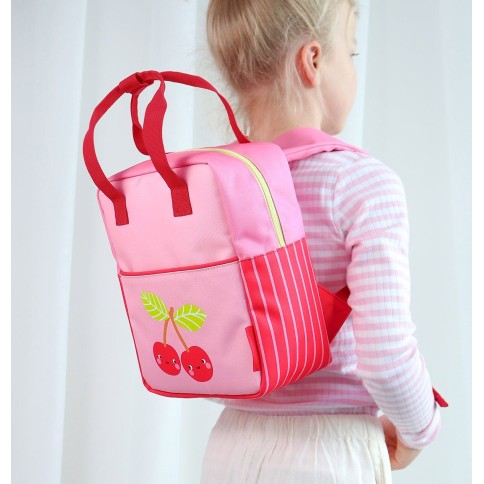 Kleiner Rucksack / quadratisch / Fröhliche Kirschen