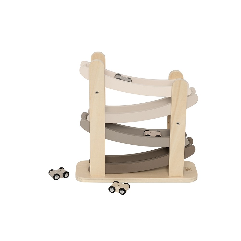 Autorutsche aus Holz mit Autos
