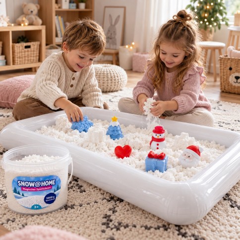Snow@Home Spielschnee inkl. Förmchen und Spielunterlage