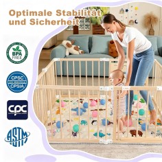 copie de PLAYPEN Baby Wood avec centre de jeux – 160 x 160 x 61 cm